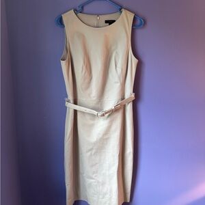 J. Crew Cream Sheath Midi Dress for Work